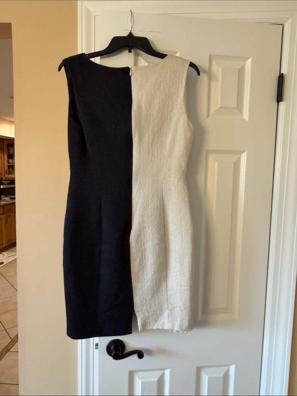 Elene Cassis Black and Cream Split-Panel Midi Dress - Picture 4 of 4